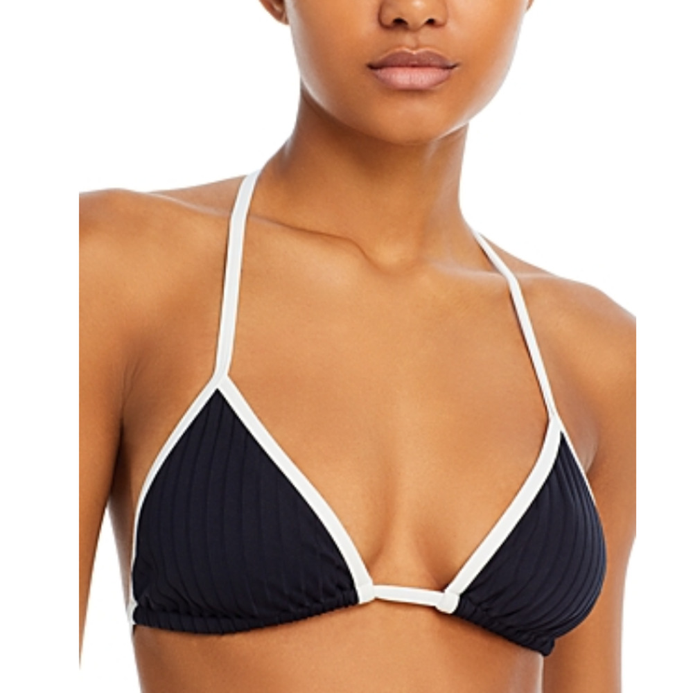 Solid & Striped The Iris String Bikini Top Black … - image 1